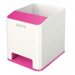 Leitz WOW Sound Booster Pen Holder White/Pink 53631023 LZ11367