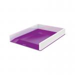 Leitz WOW Letter Tray Dual Colour White/Purple 53611062 LZ12202