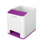 Leitz WOW Sound Pen Holder Dual Colour WhitePurple 53631062 LZ12210