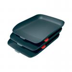 Leitz Cosy Letter Tray A4 Velvet Grey (Pack of 3) 53582089 LZ12627