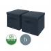 Leitz Fabric Storage Box with Lid Twinpack Large Grey 61450089 LZ13464