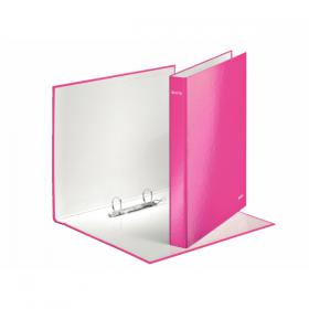 Leitz WOW Ring Binder 2 D-Ring 25mm A4 Pink (Pack of 10) 42410023 LZ32865