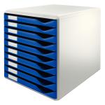 Leitz 10 Drawer Cabinet Organiser Form Set A4 Blue/Grey 5281-0035 LZ528135