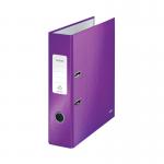 Leitz Wow 180 Lever Arch File 80mm A4 Purple (Pack of 10) 10050062 LZ55702