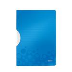 Leitz WOW ColorClip Poly File A4 Blue Metallic (Pack of 10) 41850036 LZ56208