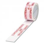 Polypropylene Tape Printed Contents Checked 50mmx66m (Pack of 6)White Red PPPS-SECURITY MA19368