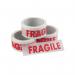 Vinyl Tape Printed Fragile 50mmx66m White Red (Pack of 6) PPVC-FRAGILE MA19370