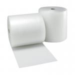 A photo of Jiffy Bubble Wrap Jiffy Bubble Film Roll shows a long roll of clear, small-cell bubble wrap sitting on a table. The roll is 1500mm in size and 100m in length, making it perfect for packaging delicate items. Its distinctive texture and protective bubbles are visible, making it a reliable choice for shipping and storage needs.