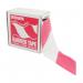 The photo shows a roll of Flexocare Industrial Tapes Flexocare Polythene Barrier Tape. It is 72mm wide and 500m long, in red and white color. The tape has a smooth and shiny surface, and is wrapped neatly around the core. The vibrant colors and sturdy material make it suitable for industrial use.