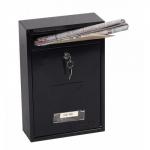 Phoenix Letra Front Loading Mail Box MB0116KB in Black with Key Lock