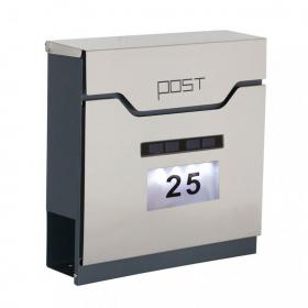 Phoenix Estilo Top Loading Letter Box MB0125KS in Stainless Steel with Key Lock MB0125KS