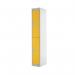 Two Compartment Locker 300x300x1800mm Yellow Door MC00012 MC00012