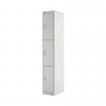 Three Compartment Locker 300x300x1800mm Light Grey Door MC00014 MC00014