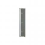 Three Compartment Locker 300x300x1800mm Dark Grey Door MC00015 MC00015