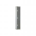 Three Compartment Locker 300x300x1800mm Dark Grey Door MC00015 MC00015
