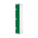 Three Compartment Locker 300x300x1800mm Green Door MC00016 MC00016