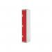 Three Compartment Locker 300x300x1800mm Red Door MC00017 MC00017