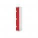 Three Compartment Locker 300x300x1800mm Red Door MC00017 MC00017