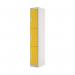 Three Compartment Locker 300x300x1800mm Yellow Door MC00018 MC00018