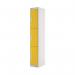 Three Compartment Locker 300x300x1800mm Yellow Door MC00018 MC00018