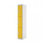 Three Compartment Locker 300x300x1800mm Yellow Door MC00018 MC00018