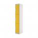 Three Compartment Locker 300x300x1800mm Yellow Door MC00018 MC00018