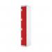 Four Compartment Locker 300x300x1800mm Red Door MC00023 MC00023