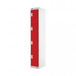 Four Compartment Locker 300x300x1800mm Red Door MC00023 MC00023