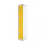 Four Compartment Locker 300x300x1800mm Yellow Door MC00024 MC00024