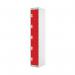 Five Compartment Locker 300x300x1800mm Red Door MC00029 MC00029