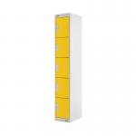 Five Compartment Locker 300x300x1800mm Yellow Door MC00030 MC00030
