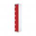 Six Compartment Locker 300x300x1800mm Red Door MC00035 MC00035