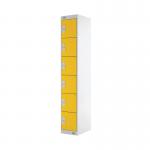 Six Compartment Locker 300x300x1800mm Yellow Door MC00036 MC00036