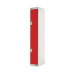 Two Compartment Locker 300x450x1800mm Red Door MC00047 MC00047