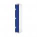 Three Compartment Locker 300x450x1800mm Blue Door MC00049 MC00049