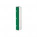 Three Compartment Locker 300x450x1800mm Green Door MC00052 MC00052