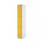 Three Compartment Locker 300x450x1800mm Yellow Door MC00054 MC00054