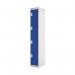 Four Compartment Locker 300x450x1800mm Blue Door MC00055 MC00055