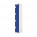 Four Compartment Locker 300x450x1800mm Blue Door MC00055 MC00055