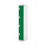 Four Compartment Locker 300x450x1800mm Green Door MC00058 MC00058
