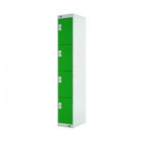 Four Compartment Locker 300x450x1800mm Green Door MC00058 MC00058
