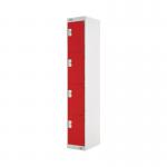 Four Compartment Locker 300x450x1800mm Red Door MC00059 MC00059