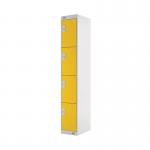 Four Compartment Locker 300x450x1800mm Yellow Door MC00060 MC00060
