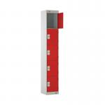 Five Compartment Locker 300x450x1800mm Red Door MC00065 MC00065