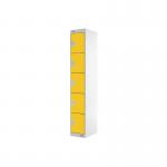 Five Compartment Locker 300x450x1800mm Yellow Door MC00066 MC00066