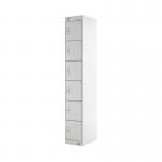 Six Compartment Locker 300x450x1800mm Light Grey Door MC00068 MC00068