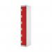 Six Compartment Locker 300x450x1800mm Red Door MC00071 MC00071