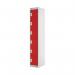 Six Compartment Locker 300x450x1800mm Red Door MC00071 MC00071