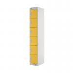Six Compartment Locker 300x450x1800mm Yellow Door MC00072 MC00072
