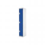 Express Standard Locker 3 Door 300x300x1800mm Light Grey/Blue MC00142 MC00142